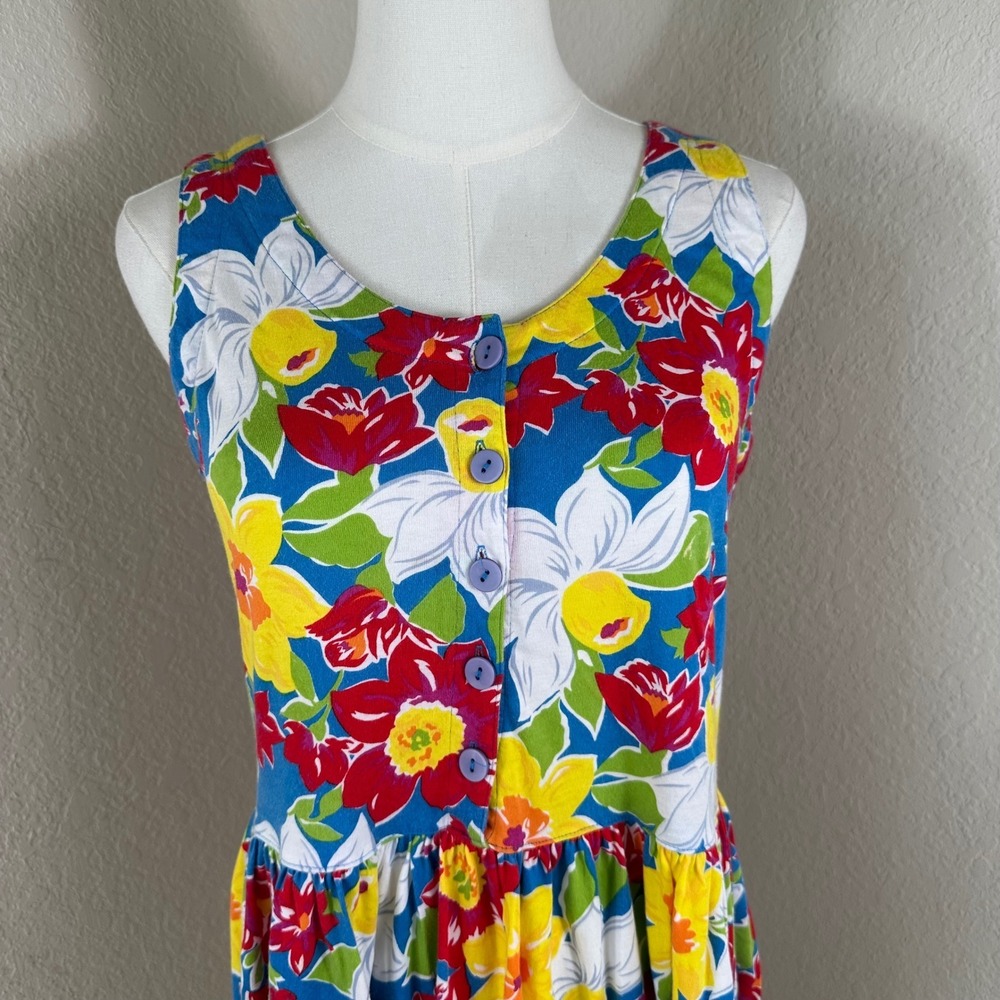 VTG Adrienne Vittadini Sport Dress Women S Colorful Floral 90s Whimsical